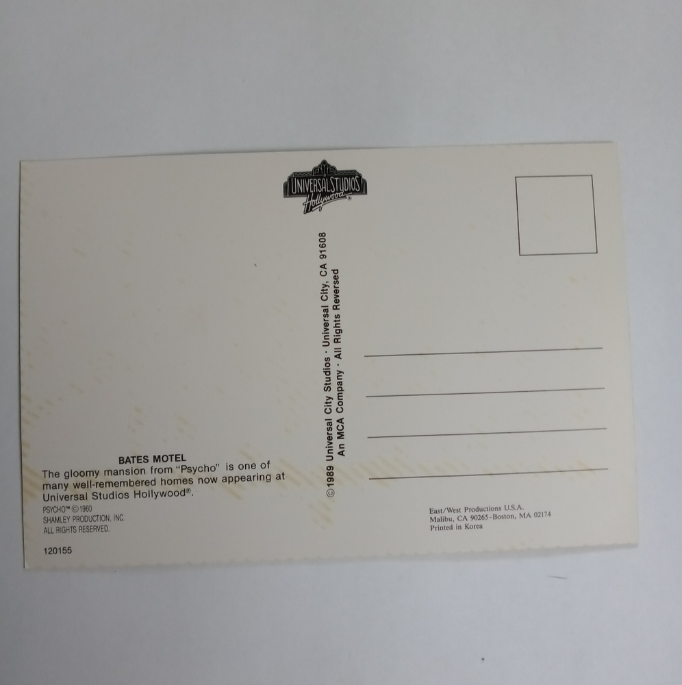 VTG 1989 BATES MOTEL POST CARD - Picture 2 of 4